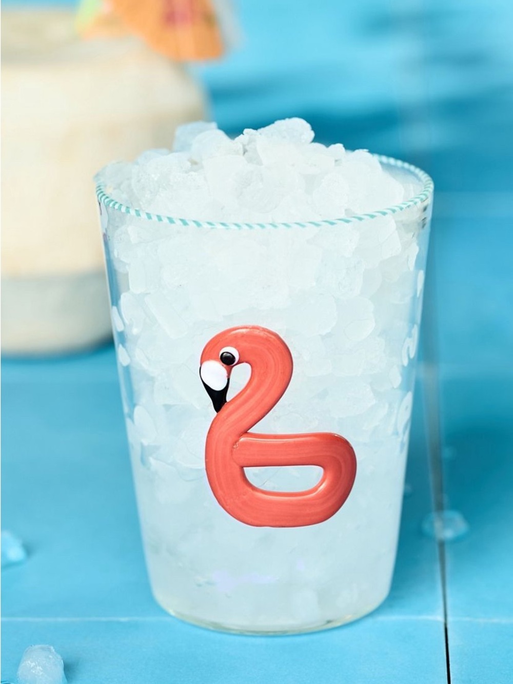Anthropologie Poolside Juice Glass Flamingo , New in Box